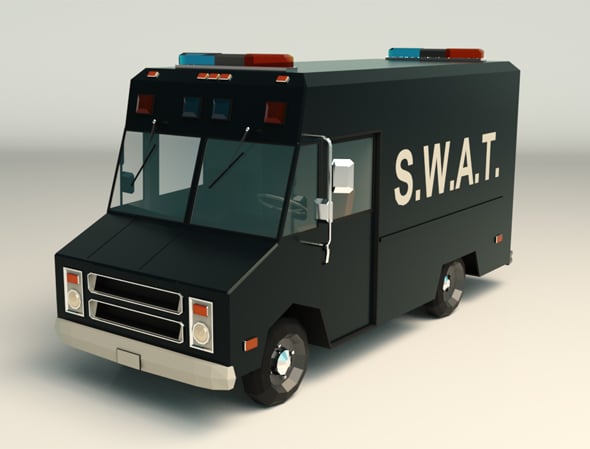 Low Poly SWAT Van - 3DOcean Item for Sale