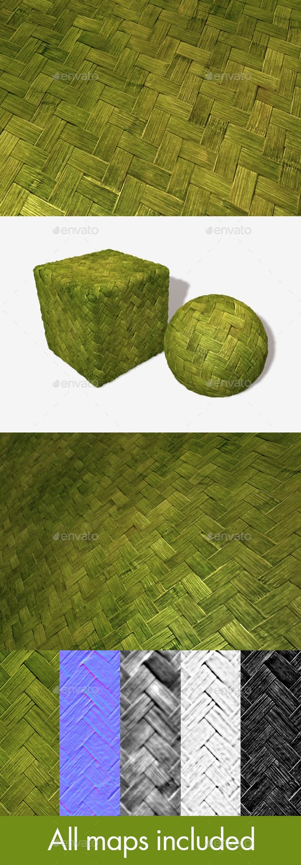 Woven Jungle Leaves Seamless Texture - 3DOcean Item for Sale