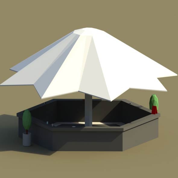 Low Poly Summer Bar 2 - 3DOcean Item for Sale