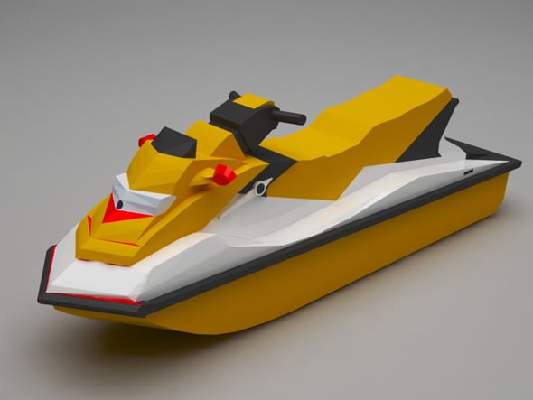 jetski lowpoly - 3DOcean Item for Sale