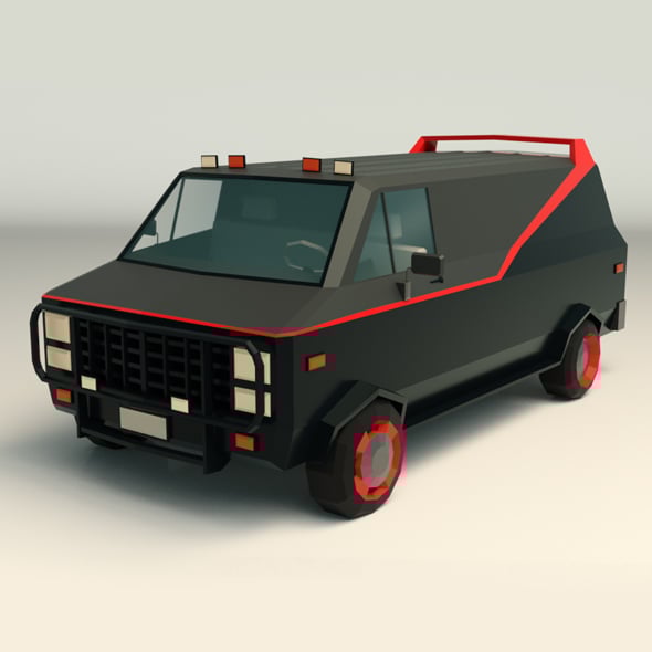 Low Poly A-Team Van - 3DOcean Item for Sale