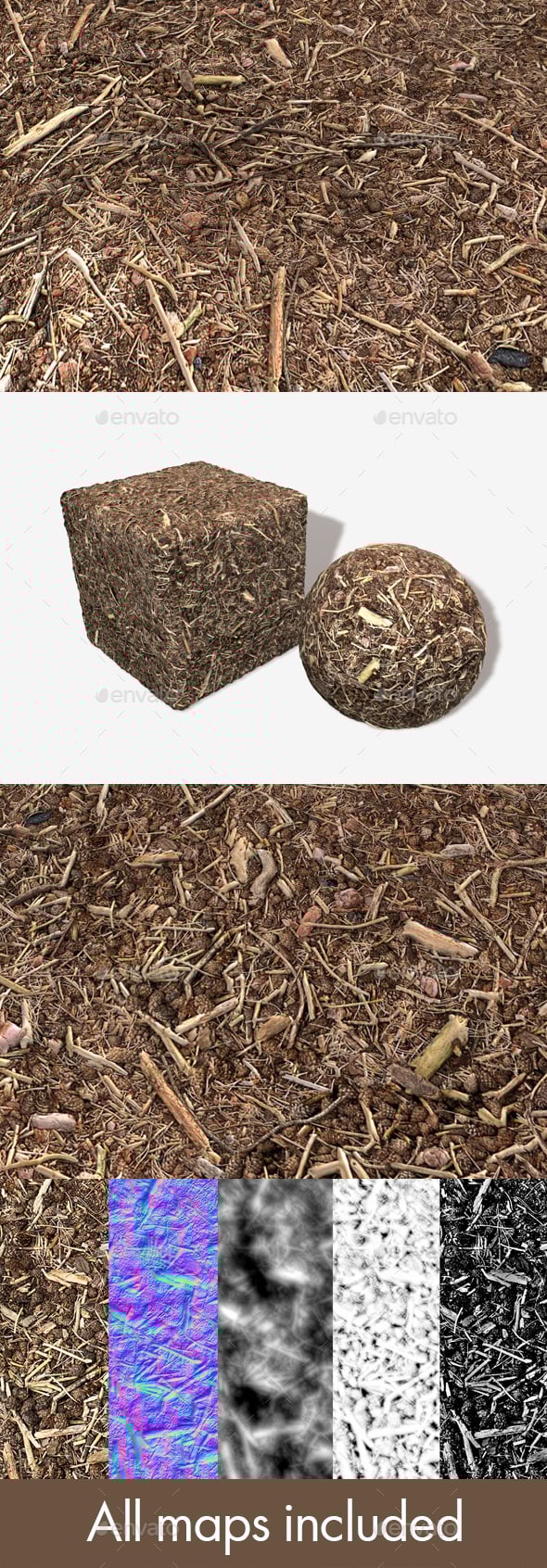 Forest Ground Pinecones Seamless Texture - 3DOcean Item for Sale