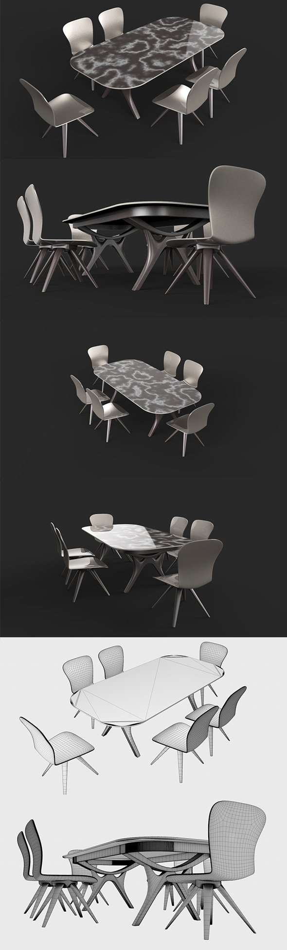 Table Chair Set - 3DOcean Item for Sale
