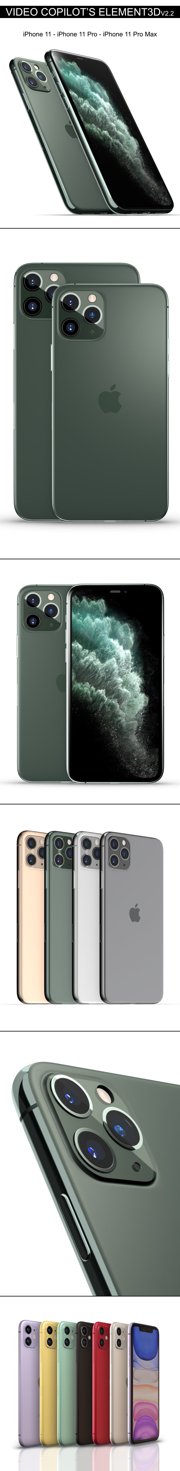 Element3D - iPhone 11 Collection - 3DOcean Item for Sale