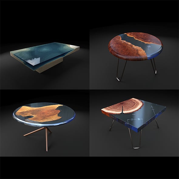 Epoxy Resin Coffee Table - 3DOcean Item for Sale