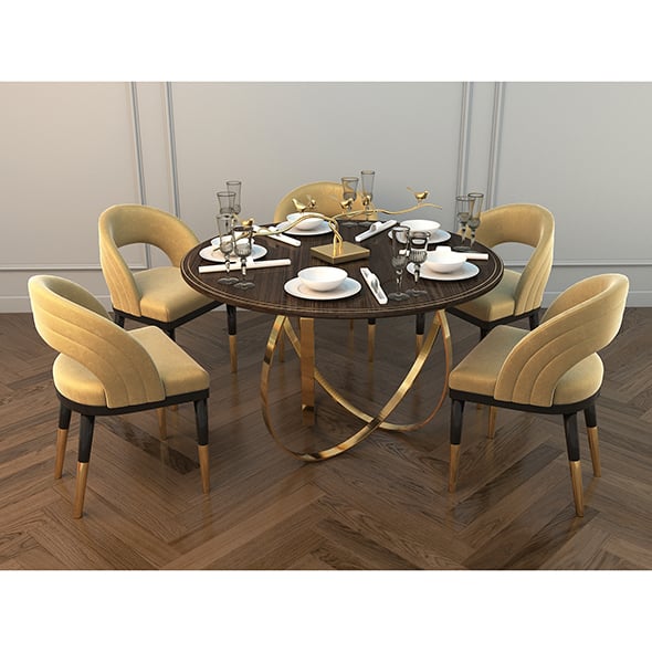 Modern Dining Table and Chair 2 - 3DOcean Item for Sale