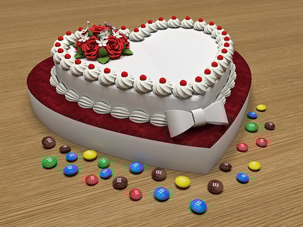 Love Cake 3D Model - 3DOcean Item for Sale