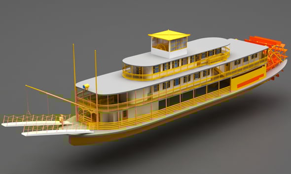 Riverboat Ship - 3DOcean Item for Sale