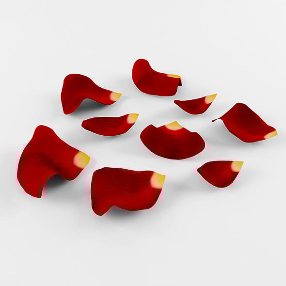 Red Rose Petals - 3DOcean Item for Sale
