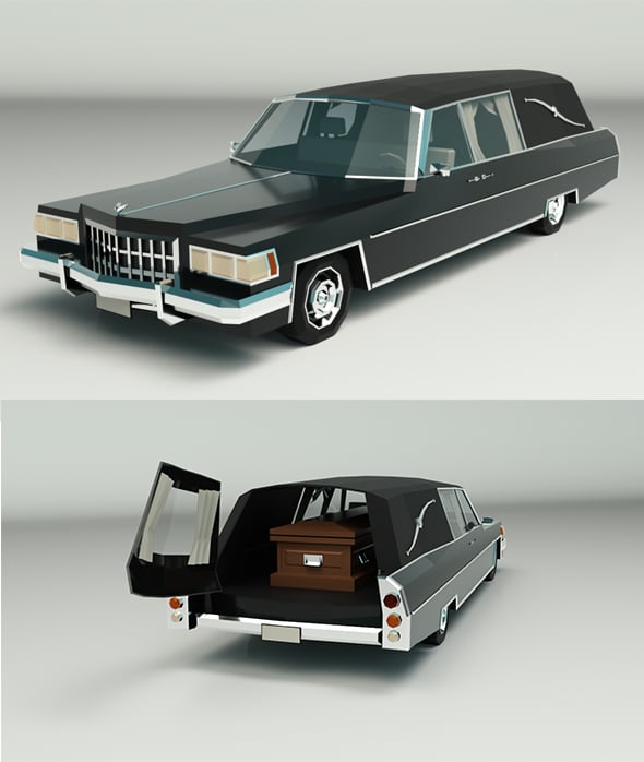 Low Poly Hearse Car - 3DOcean Item for Sale