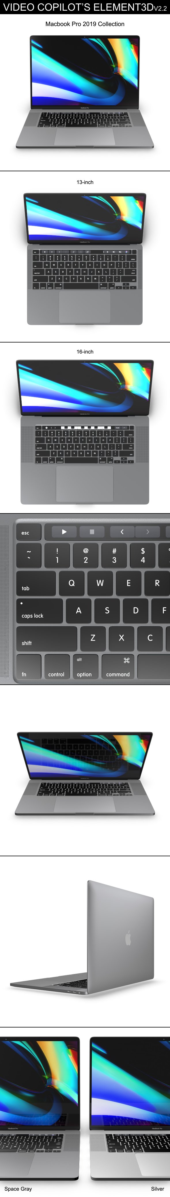 Element3D - Macbook Pro 2019 Collection - 3DOcean Item for Sale