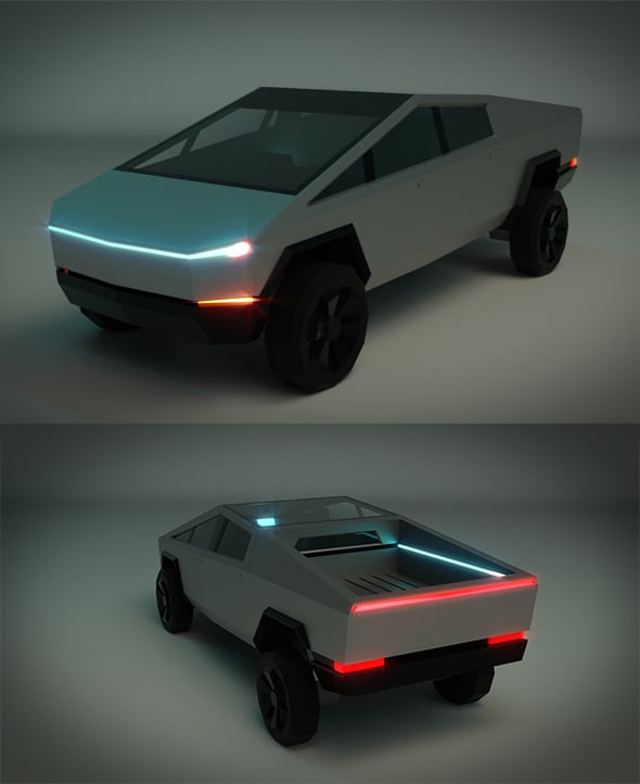 Low Poly Sci-Fi Car 01 - 3DOcean Item for Sale