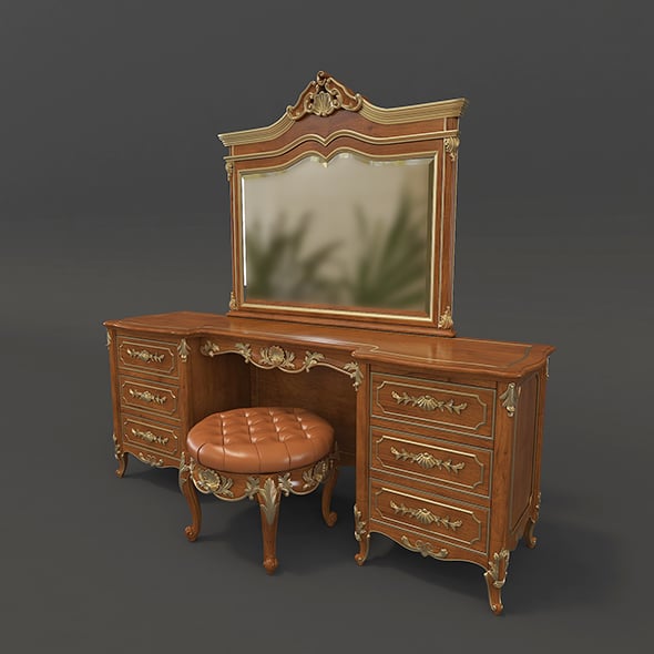 European Style Dressing Table - 3DOcean Item for Sale