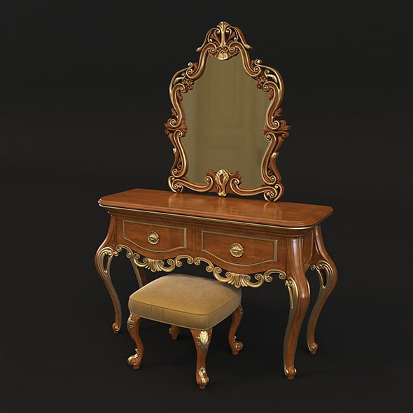 European Style Dressing Table 2 - 3DOcean Item for Sale