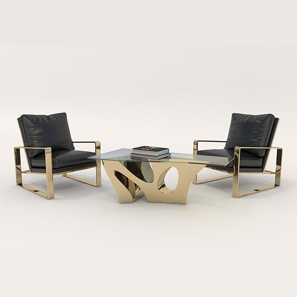 Relaxing Chairs and Coffee Table 2 - 3DOcean Item for Sale