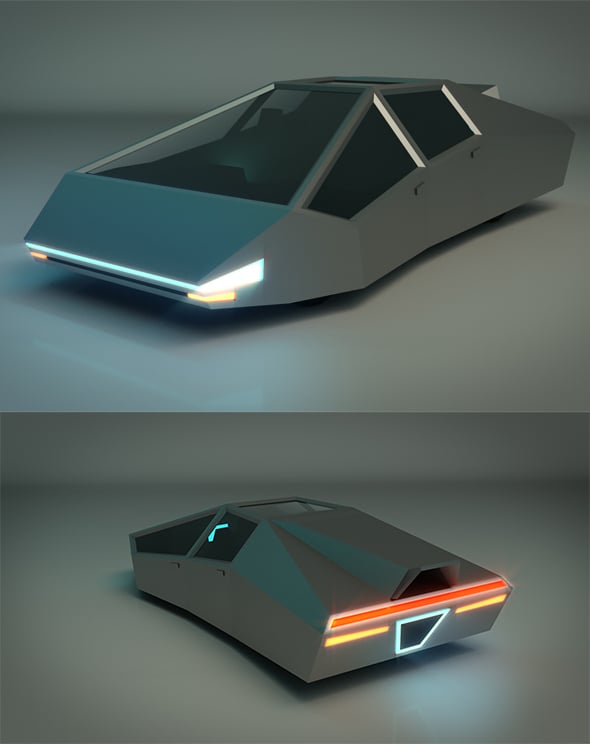 Low Poly Sci-Fi Car 03 - 3DOcean Item for Sale