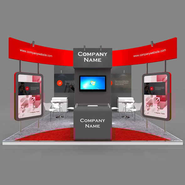 Exhibition Booth 3D Model - 5x5 mtr - 3DOcean Item for Sale