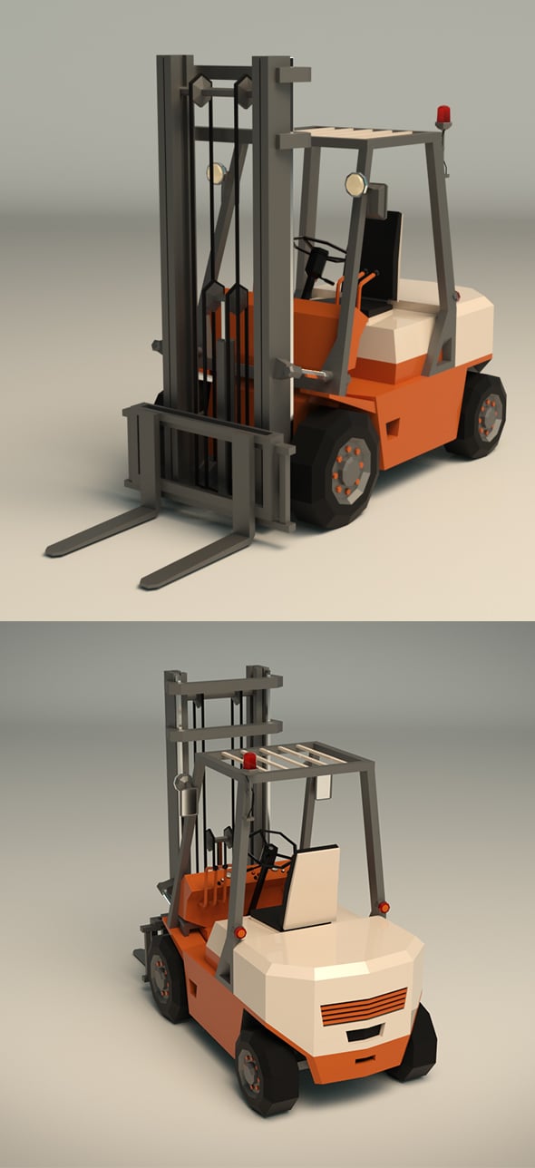 Low Poly Forklift 01 - 3DOcean Item for Sale