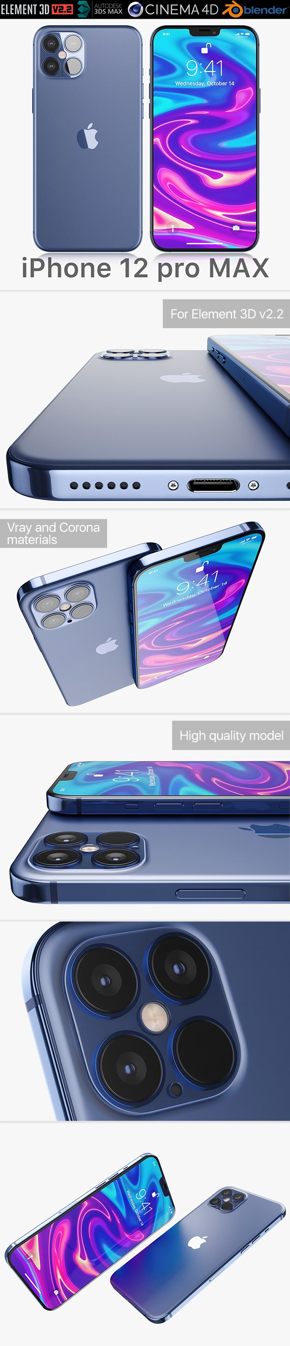 Apple iPhone 12 pro MAX - 3DOcean Item for Sale