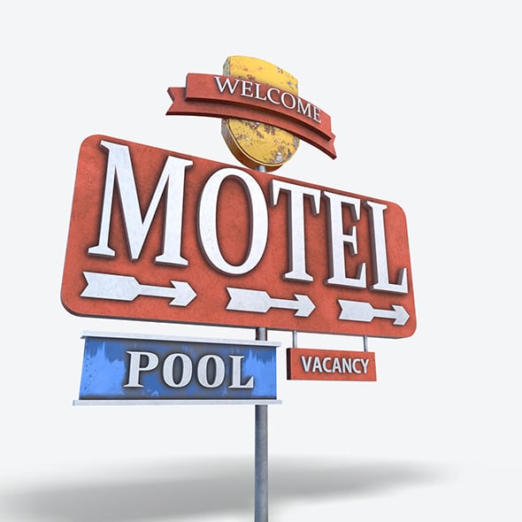 Motorway Motel Sign PBR - 3DOcean Item for Sale