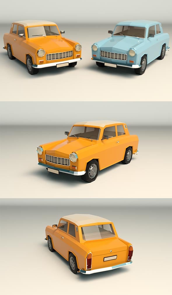 Low Poly Sedan Car 13 - 3DOcean Item for Sale
