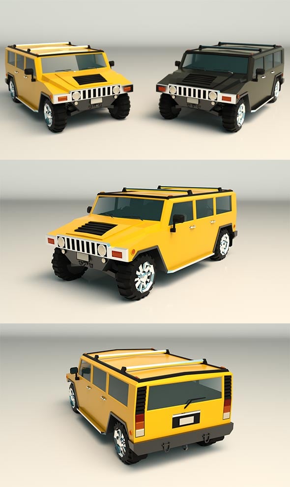 Low Poly SUV 04 - 3DOcean Item for Sale