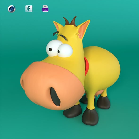 Cartoon Cow - 3DOcean Item for Sale