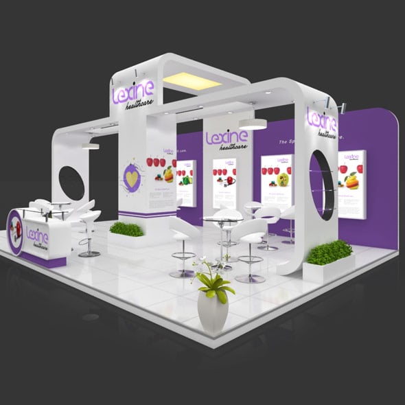 Exhibition Booth 3D Model - 9x6 mtr - 3DOcean Item for Sale