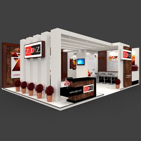 Exhibition Booth 3D Model - 9x6 mtr - 3DOcean Item for Sale