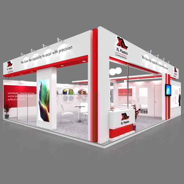 Exhibition Booth 3D Model - 10x8 mtr - 3DOcean Item for Sale