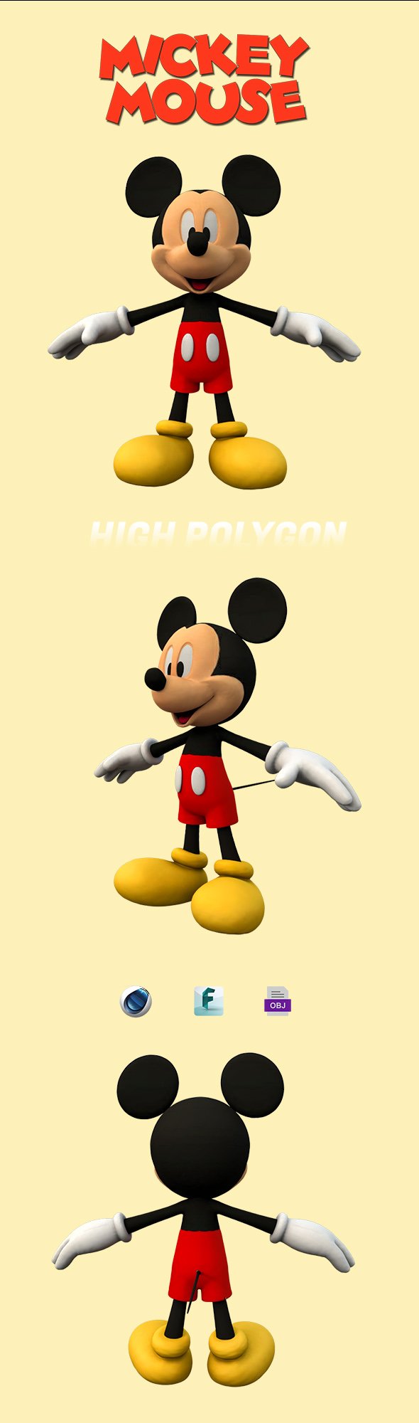 Mickey Mouse 3D - 3DOcean Item for Sale