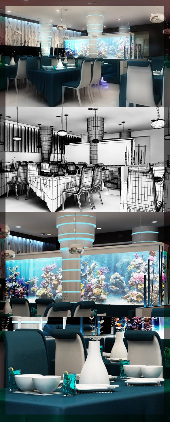 Restaurant_3d_interior_design_8080_105 - 3DOcean Item for Sale