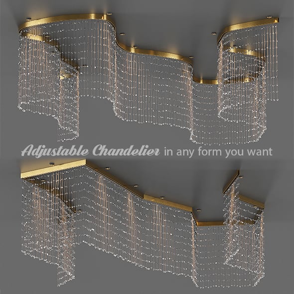 Adjustable Crystal String Chandelier - 3DOcean Item for Sale