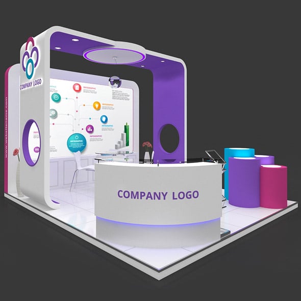 Exhibition Booth 3D Model - 5x4 mtr - 3DOcean Item for Sale
