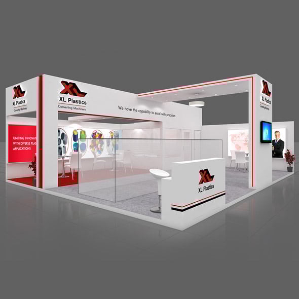 Exhibition Booth 3D Model - 10x8 mtr - 3DOcean Item for Sale