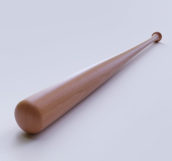 Baseball Bat Low-poly 3D Model - 3DOcean Item for Sale