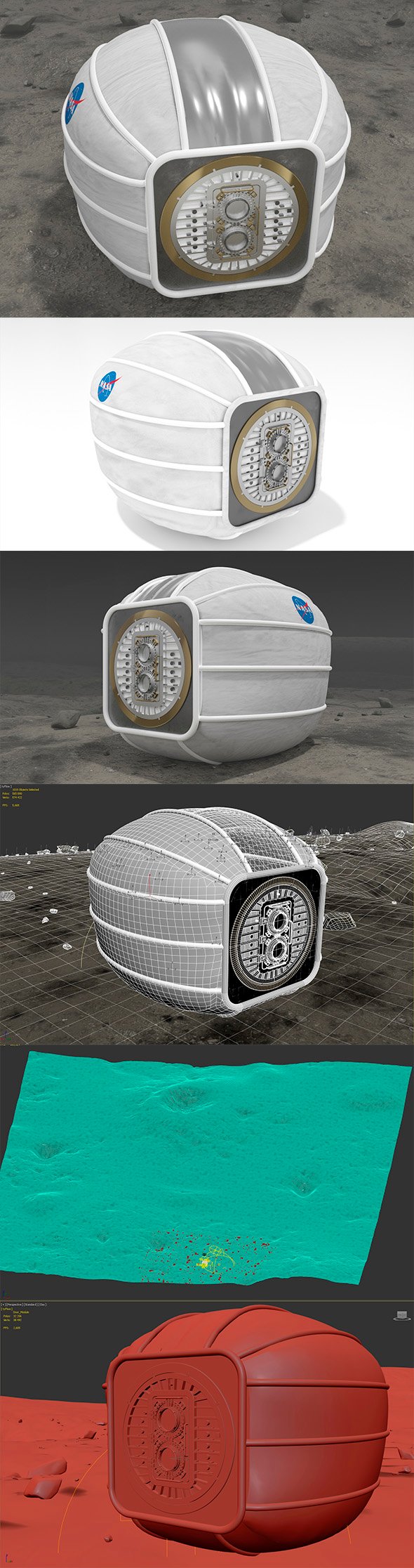 Module Landed on Moon surface - 3DOcean Item for Sale