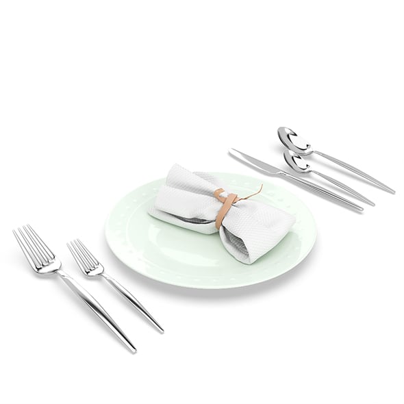 Silverware and Diningware set - 3DOcean Item for Sale