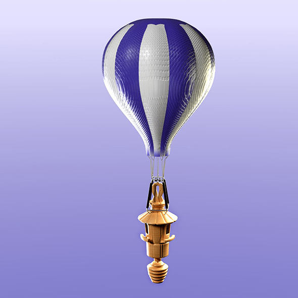 Bird feeder with hot air balloon - 3DOcean Item for Sale