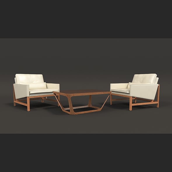 Contemporary Design Armchair Set 3 - 3DOcean Item for Sale