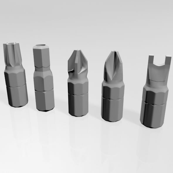 Screwdriver Screw Heads 01 - 3DOcean Item for Sale