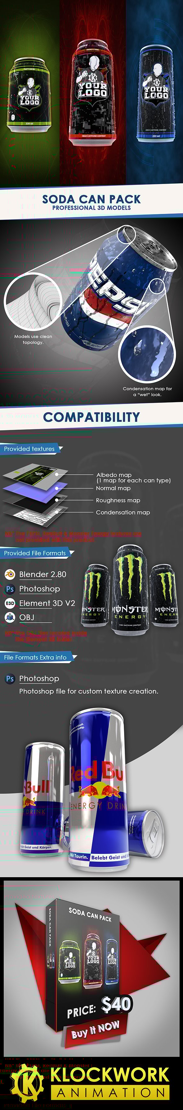 Soda Can Pack - 3DOcean Item for Sale