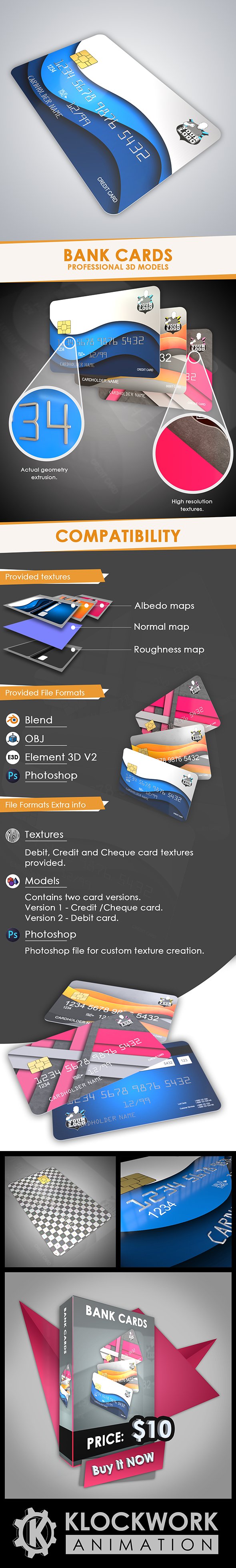 Bank cards - 3DOcean Item for Sale