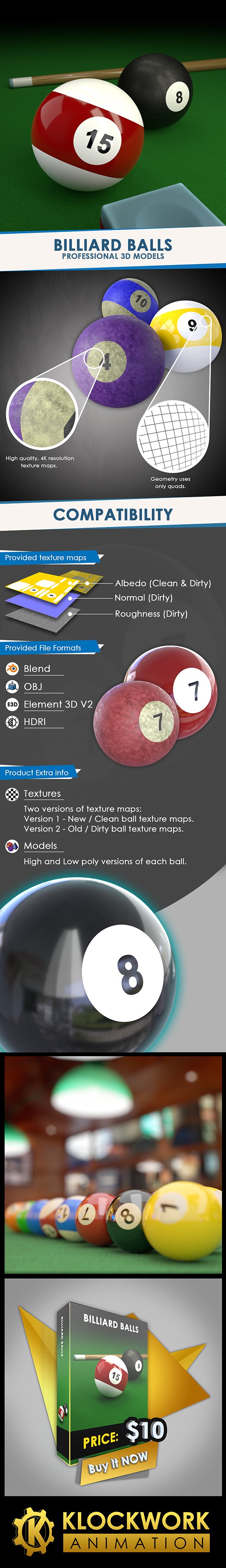 Billiard Balls - 3DOcean Item for Sale