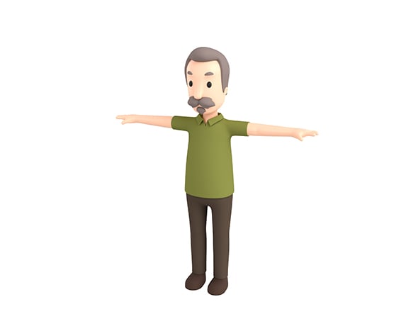 CartoonMan035 OldMan - 3DOcean Item for Sale