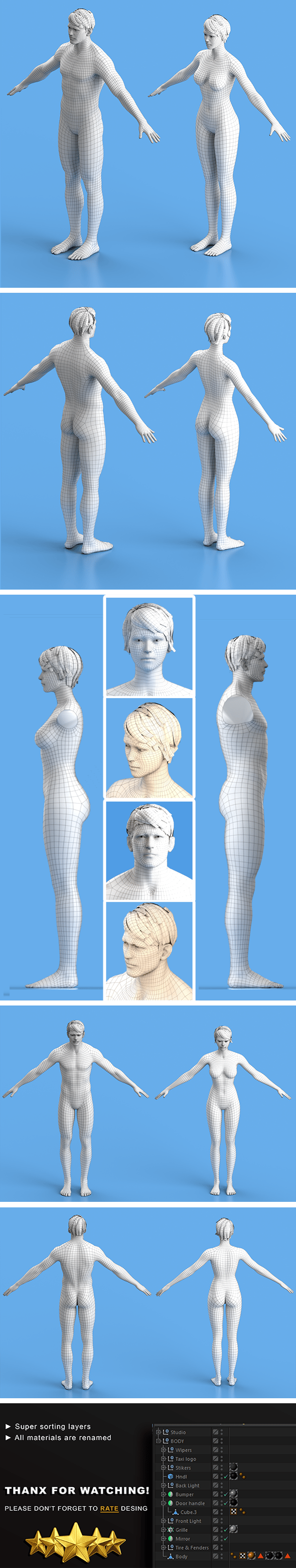 Base Character Male or female - 3DOcean Item for Sale