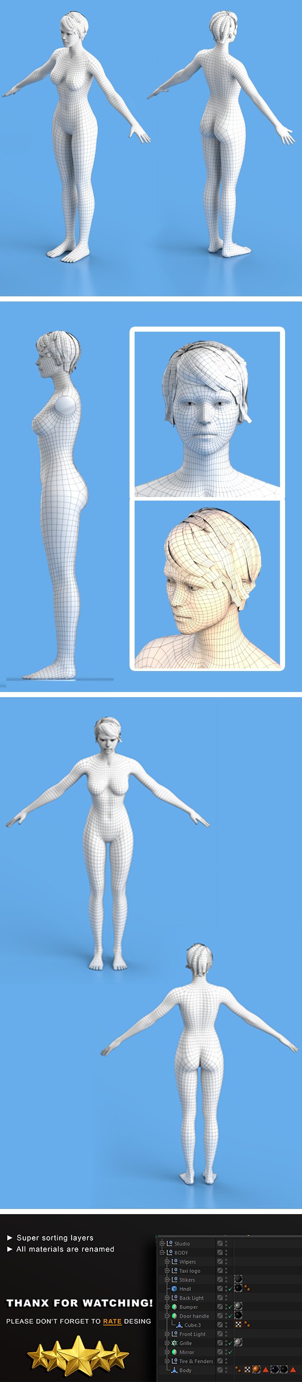 Base Character Female - 3DOcean Item for Sale