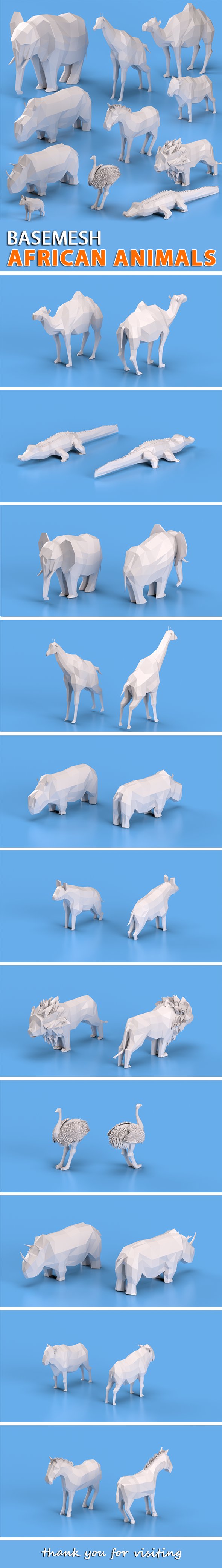 African Animals - 3DOcean Item for Sale