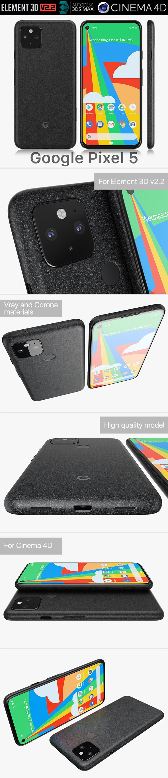 Google Pixel 5 - 3DOcean Item for Sale