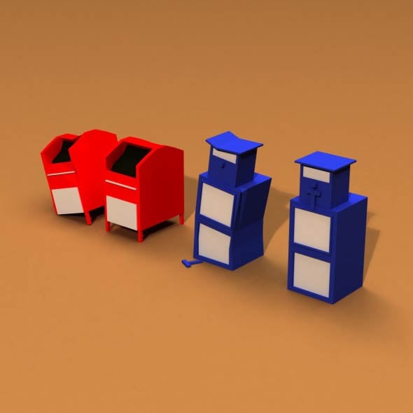 Post Apocalyptic Newspaper Machine and Mailbox - 3DOcean Item for Sale